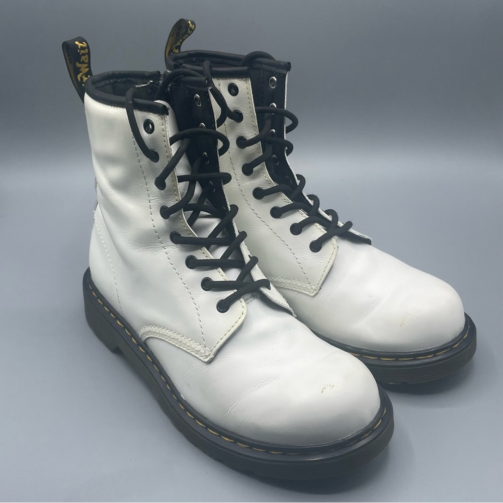 Dr. Martens White Lace-Up Boots